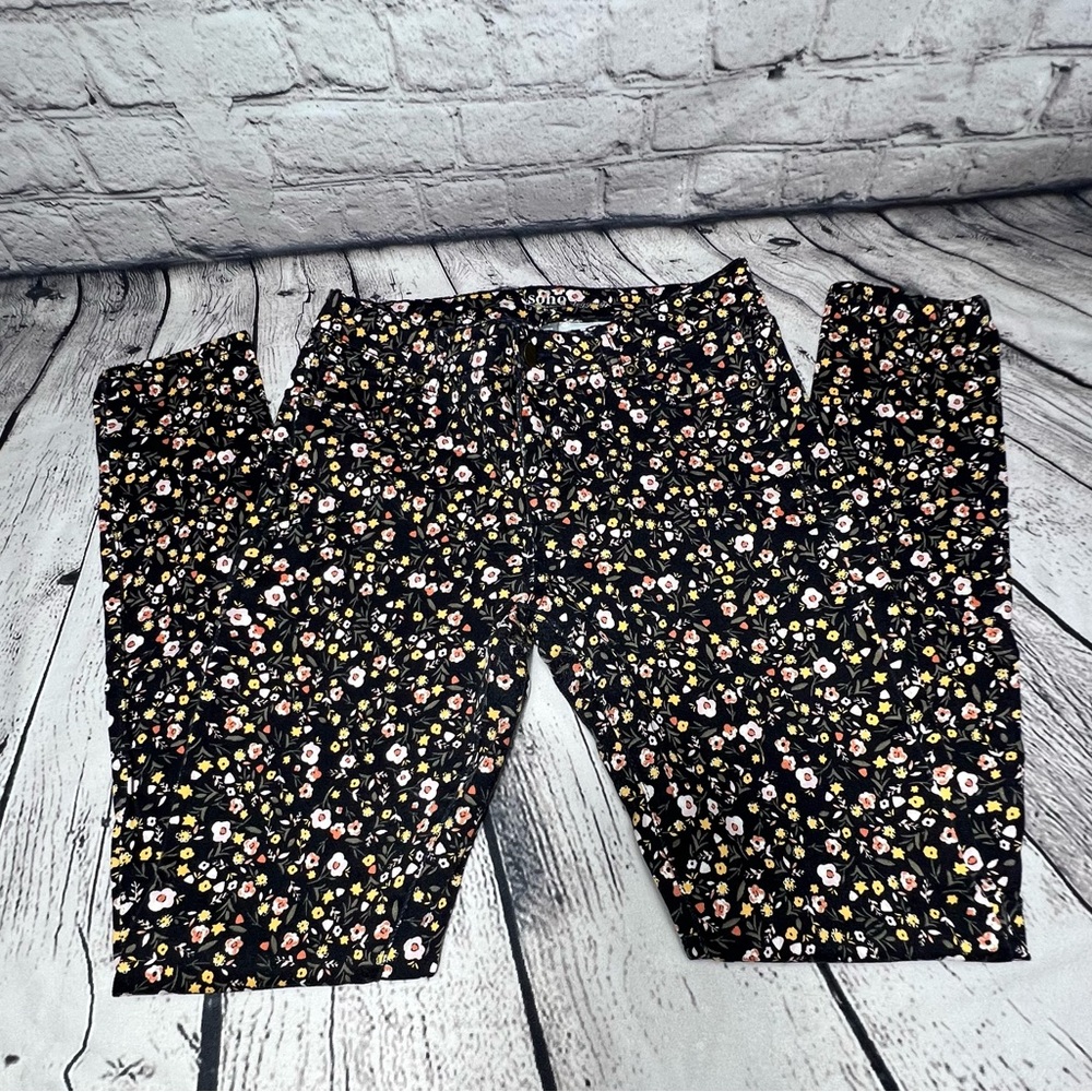 Women’s Floral Black Jeans
